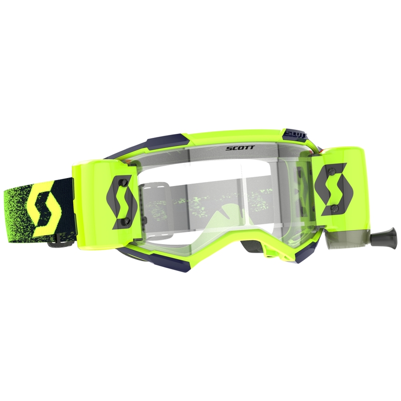 Gogle motocrossowe SCOTT Fury WFS fluo zielono-żółte z przezroczystą plexi