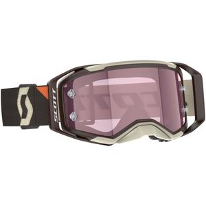 Gogle motocrossowe SCOTT Prospect 2.0 AMP ciemnobrązowo-beżowe z różową pleksi