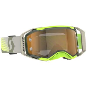 Gogle motocrossowe SCOTT Prospect 2.0 AMP w kolorze khaki-fluo żółtym ze złotymi soczewkami