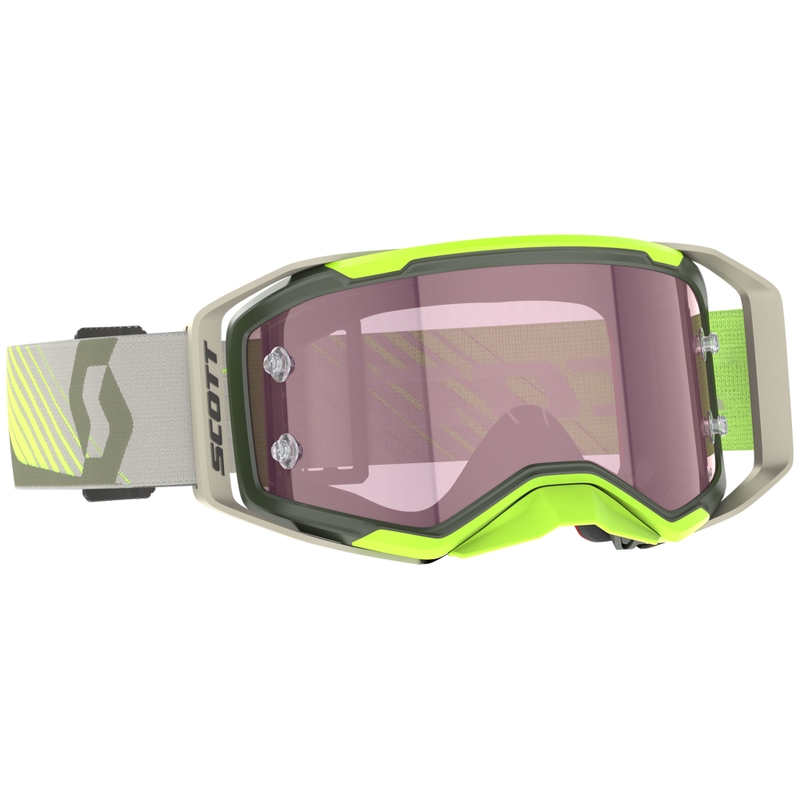 Gogle motocrossowe SCOTT Prospect 2.0 AMP khaki-fluo żółte z różową pleksi