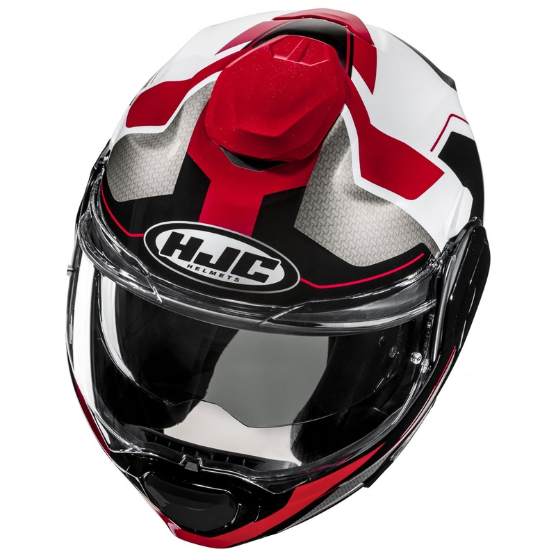 Kask motocyklowy składany HJC F100 Bios MC1 szaro-czarno-czerwony