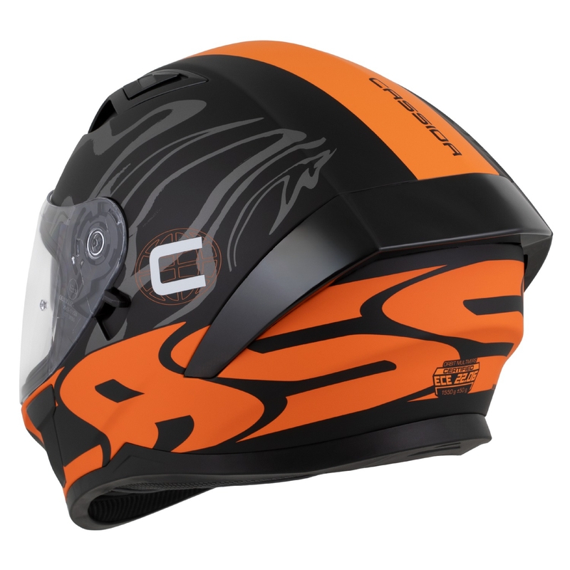 Kask integralny Cassida Orbit Multivers matowy czarno-pomarańczowo-szaro-biały