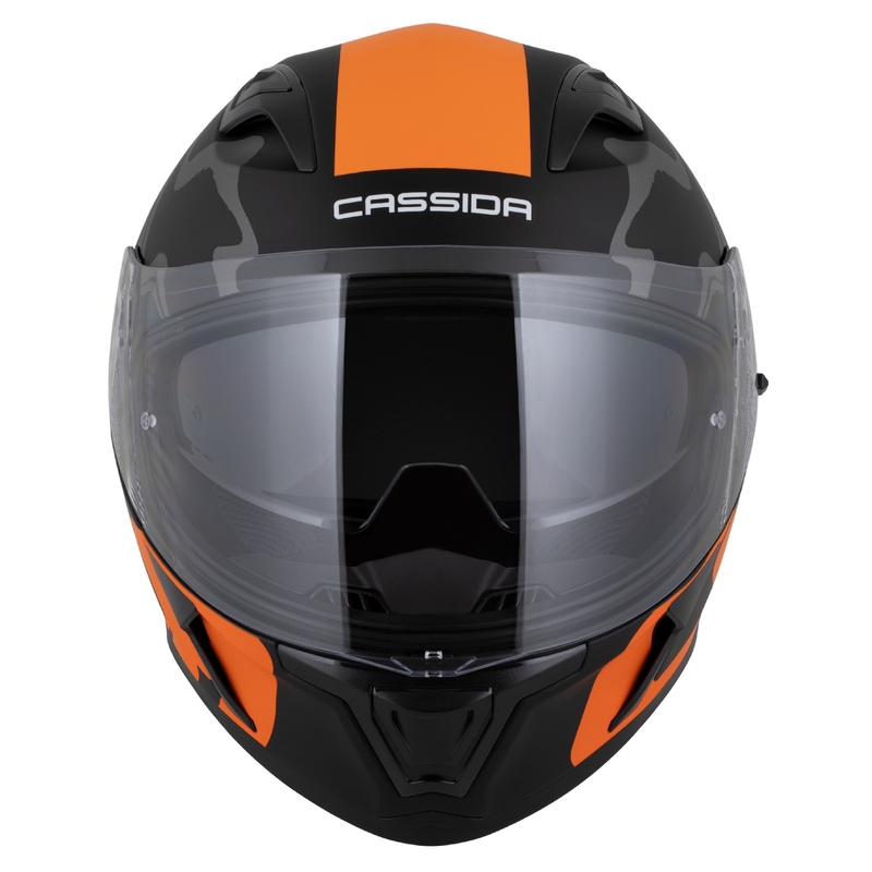Kask integralny Cassida Orbit Multivers matowy czarno-pomarańczowo-szaro-biały
