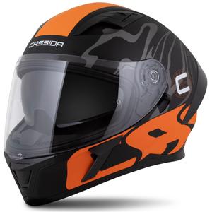 Kask integralny Cassida Orbit Multivers matowy czarno-pomarańczowo-szaro-biały