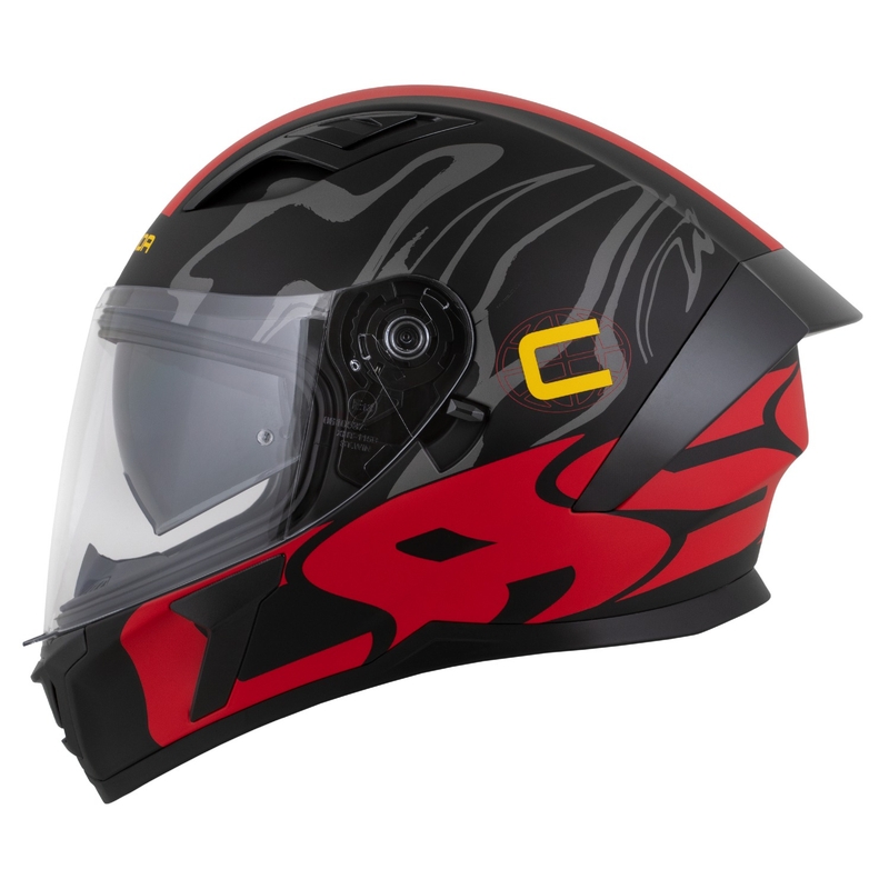 Kask integralny Cassida Orbit Multivers matowy czarno-czerwono-szaro-żółty