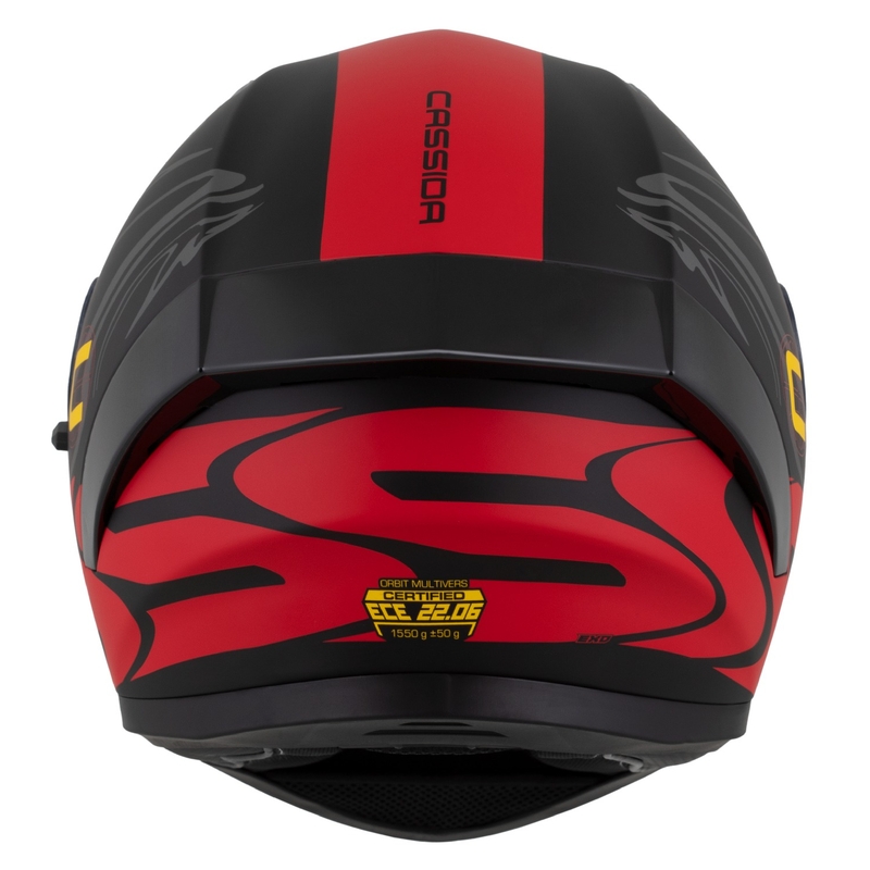 Kask integralny Cassida Orbit Multivers matowy czarno-czerwono-szaro-żółty