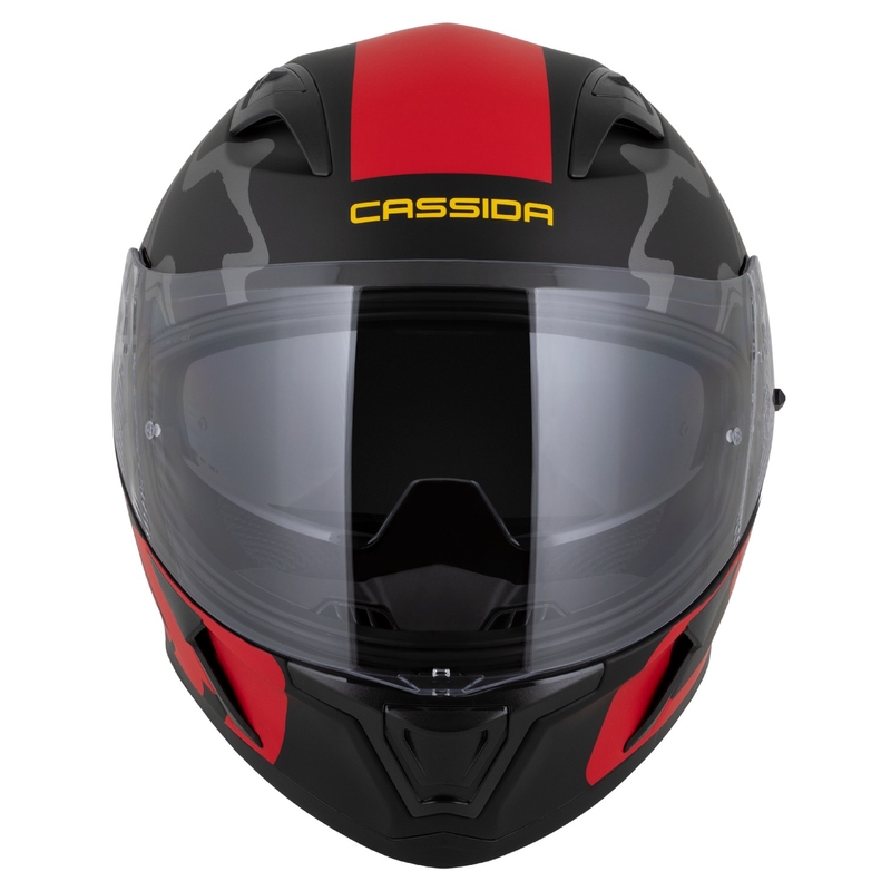 Kask integralny Cassida Orbit Multivers matowy czarno-czerwono-szaro-żółty