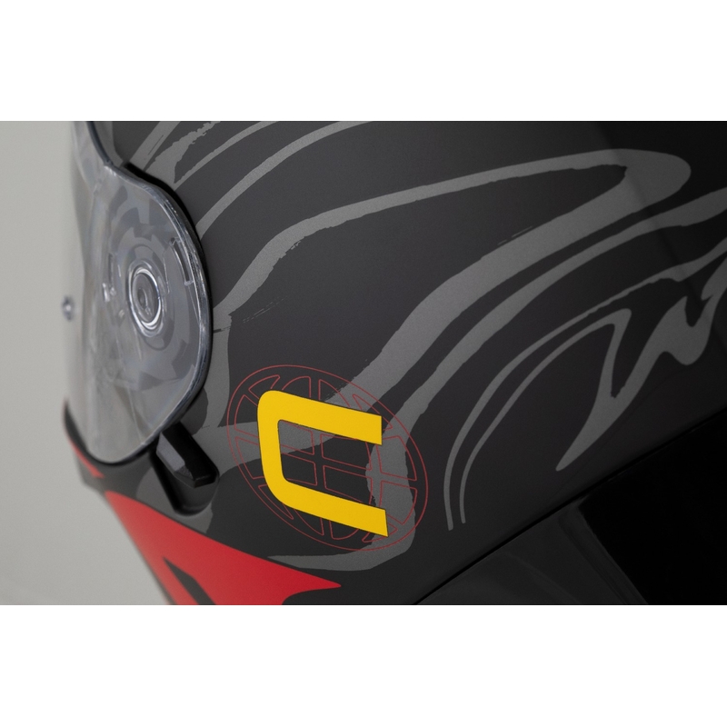 Kask integralny Cassida Orbit Multivers matowy czarno-czerwono-szaro-żółty