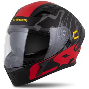 Kask integralny Cassida Orbit Multivers matowy czarno-czerwono-szaro-żółty