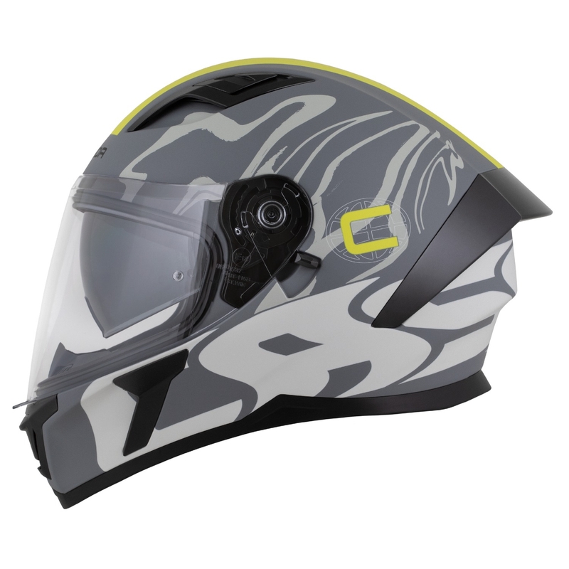 Kask integralny Cassida Orbit Multivers matowy szaro-fluo żółto-czarny