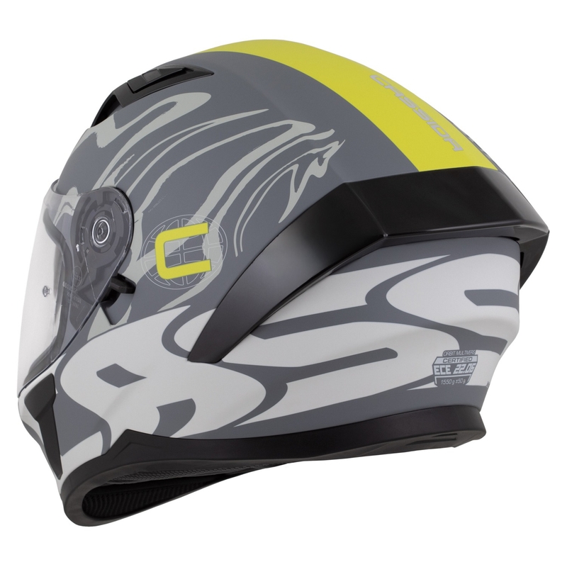 Kask integralny Cassida Orbit Multivers matowy szaro-fluo żółto-czarny