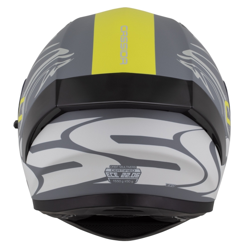 Kask integralny Cassida Orbit Multivers matowy szaro-fluo żółto-czarny