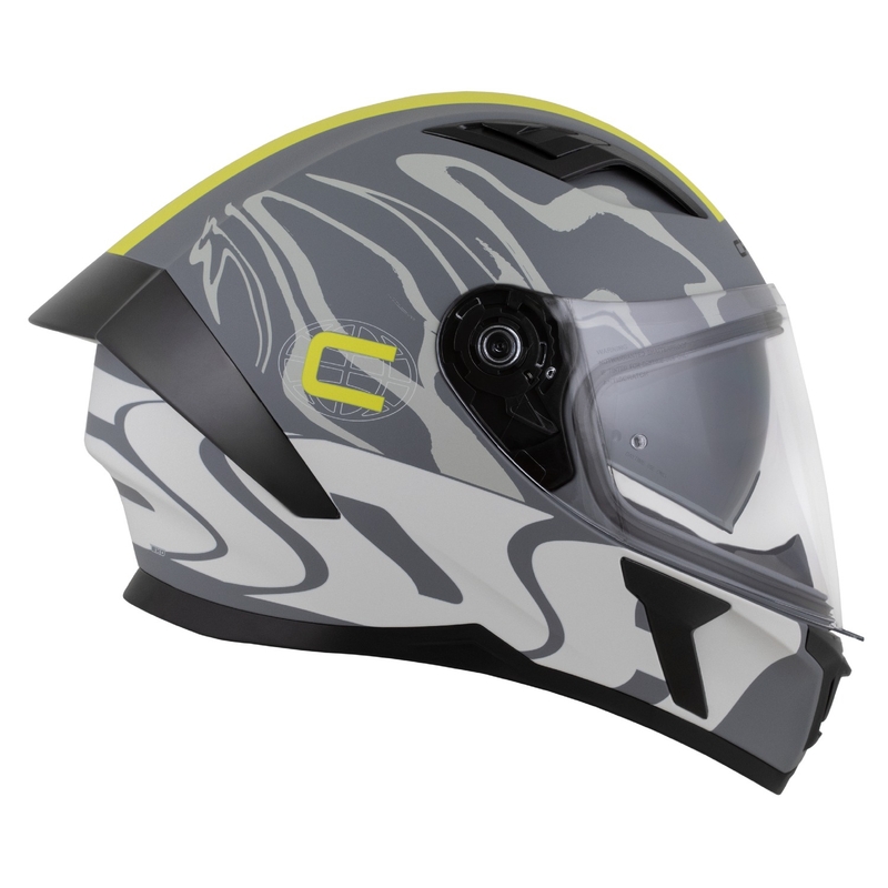 Kask integralny Cassida Orbit Multivers matowy szaro-fluo żółto-czarny