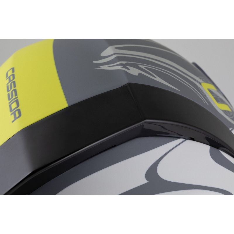 Kask integralny Cassida Orbit Multivers matowy szaro-fluo żółto-czarny