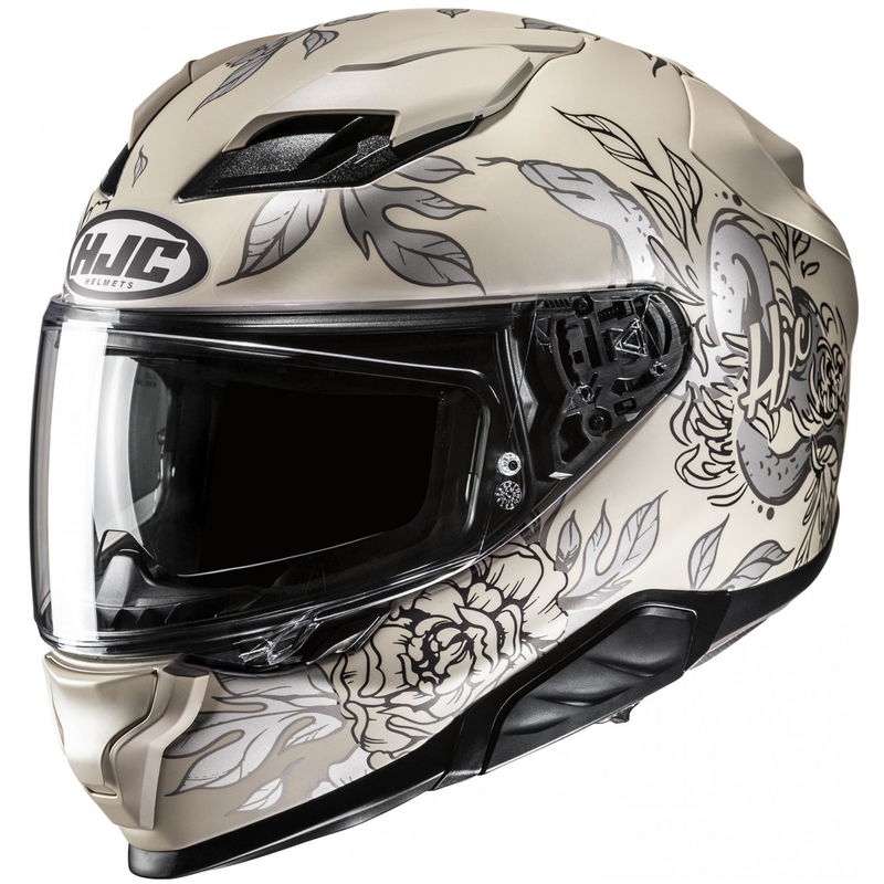 Kask motocyklowy integralny HJC F71 Eliz MC9SF beżowo-szary