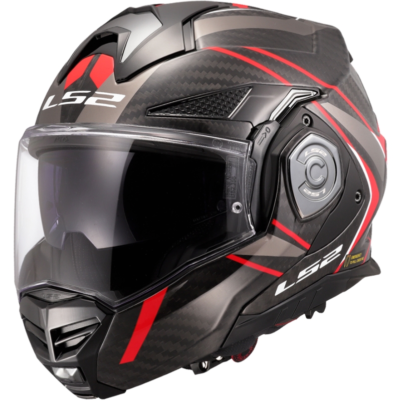 Kask motocyklowy typu flip-up LS2 FF901 Advant XC Future II czarno-czerwony