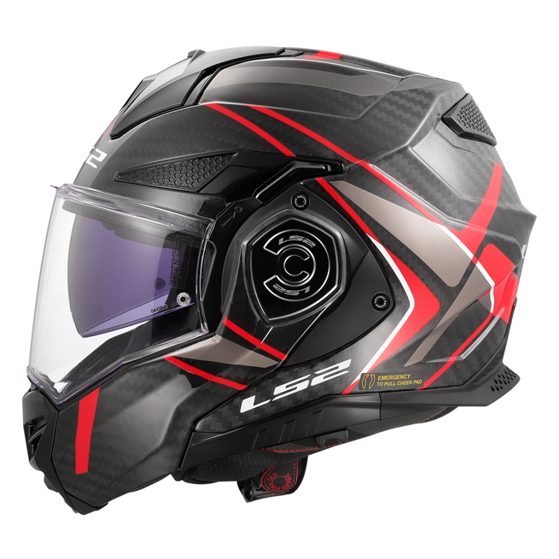 Kask motocyklowy typu flip-up LS2 FF901 Advant XC Future II czarno-czerwony