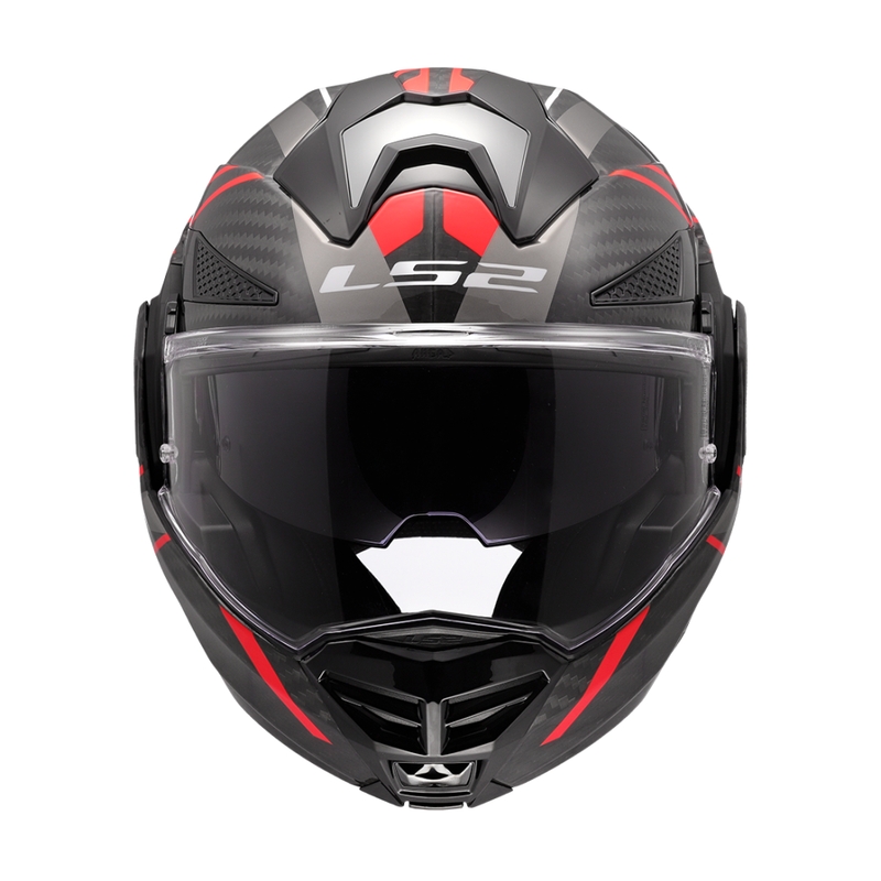 Kask motocyklowy typu flip-up LS2 FF901 Advant XC Future II czarno-czerwony