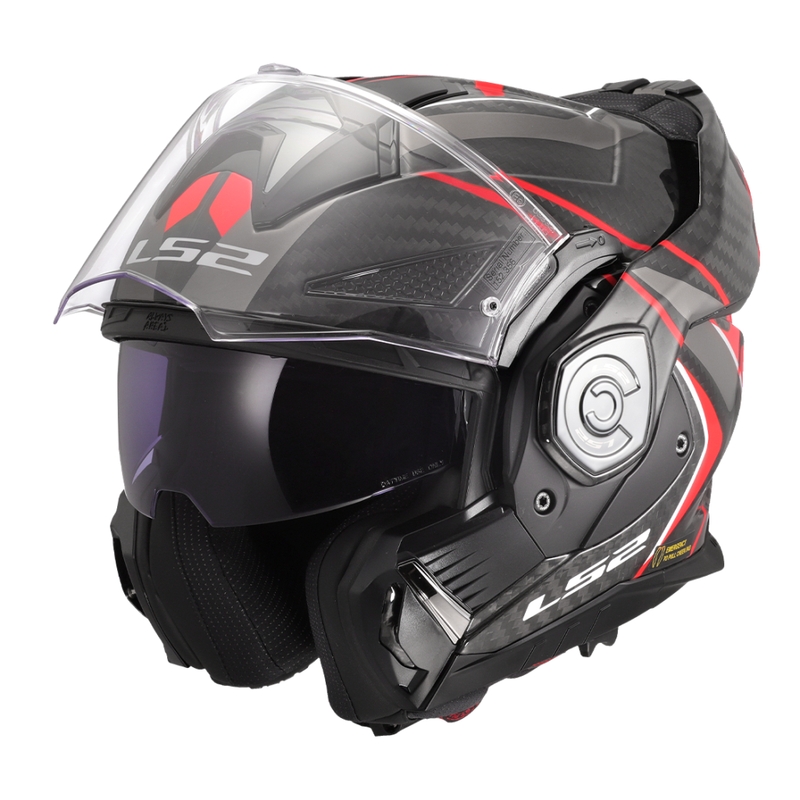 Kask motocyklowy typu flip-up LS2 FF901 Advant XC Future II czarno-czerwony