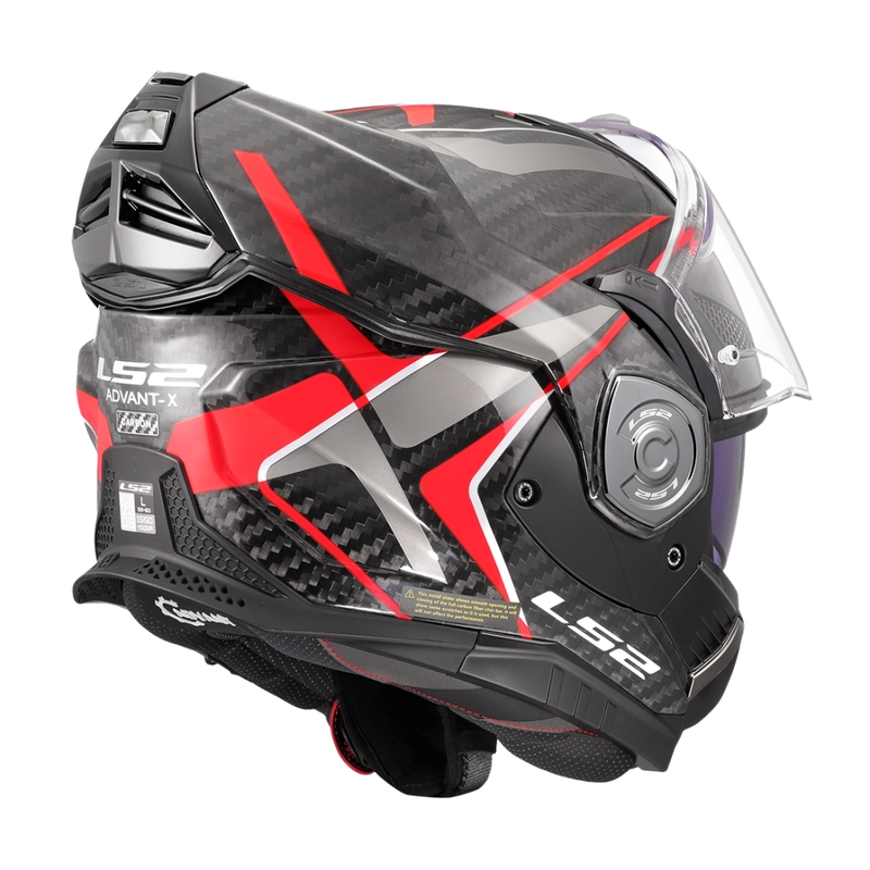 Kask motocyklowy typu flip-up LS2 FF901 Advant XC Future II czarno-czerwony