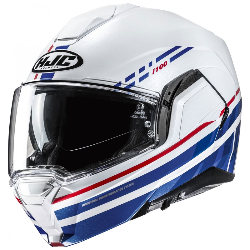 Kask motocyklowy składany HJC i100 Sysma MC21 biało-niebieski