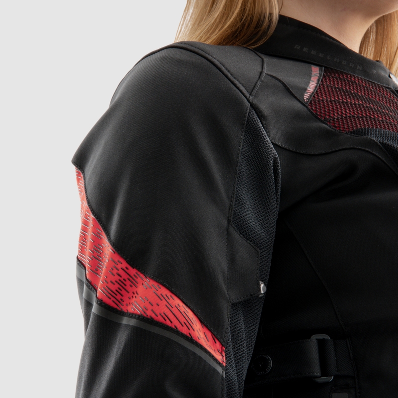 Damska kurtka motocyklowa Rebelhorn Jax w kolorze czarno-czerwonym