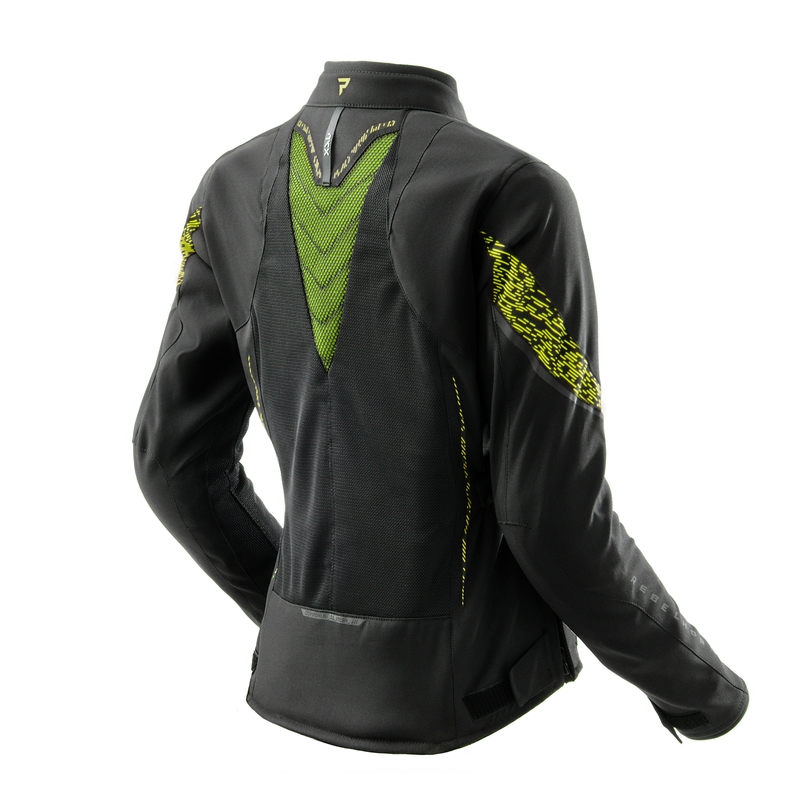 Damska kurtka motocyklowa Rebelhorn Jax w kolorze czarno-fluo żółtym