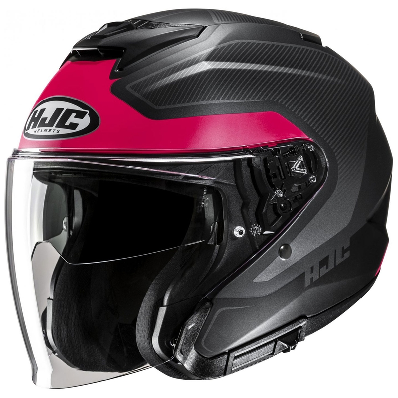 Kask motocyklowy otwarty HJC i31 Tevis MC8SF czerwono-czarny