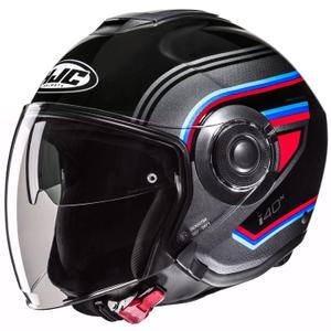 Kask motocyklowy otwarty HJC i40N Linia MC21 czarno-szaro-czerwony