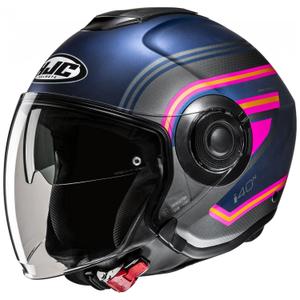 Kask motocyklowy otwarty HJC i40N Linia MC28SF Niebiesko-szaro-różowy