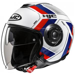 Kask motocyklowy otwarty HJC i40N Velu MC21 biało-niebiesko-czerwony