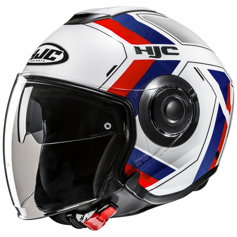 Kask motocyklowy otwarty HJC i40N Velu MC21 biało-niebiesko-czerwony