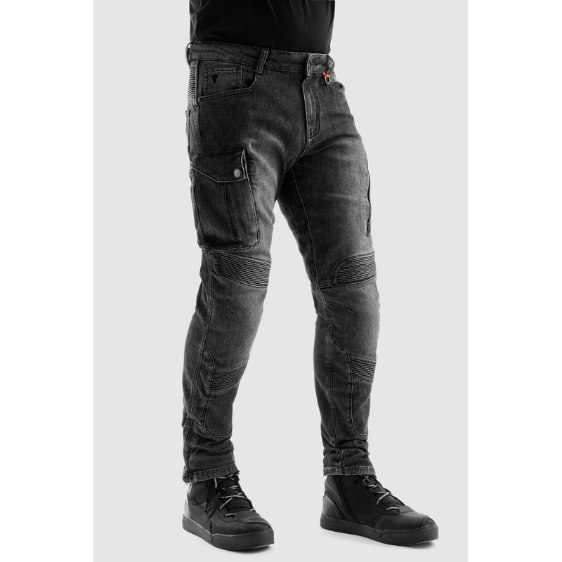 Rebelhorn Vandal Mono Jeansy motocyklowe, sprane, czarne
