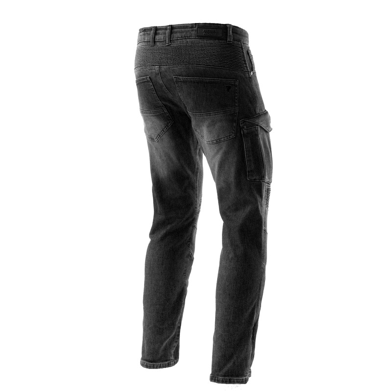 Czarne jeansy motocyklowe Rebelhorn Vandal, sprane