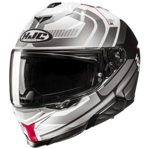 Zintegrowany kask motocyklowy HJC i71 Viz MC1SF Biało-Szary-Czarny