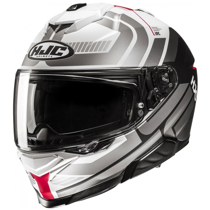 Zintegrowany kask motocyklowy HJC i71 Viz MC1SF Biało-Szary-Czarny
