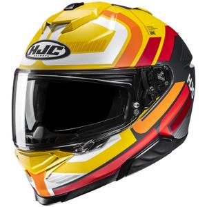 Zintegrowany kask motocyklowy HJC i71 Viz MC3SF żółto-czerwono-czarny