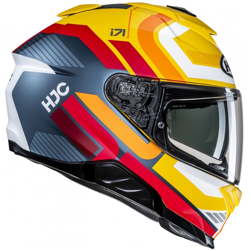 Zintegrowany kask motocyklowy HJC i71 Viz MC3SF żółto-czerwono-czarny