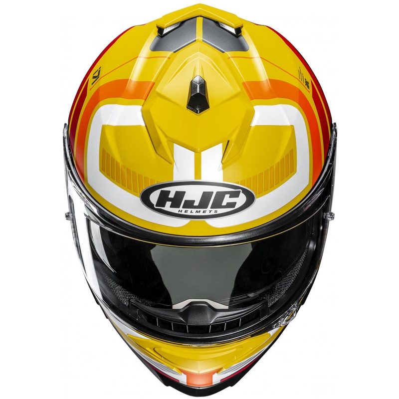 Zintegrowany kask motocyklowy HJC i71 Viz MC3SF żółto-czerwono-czarny
