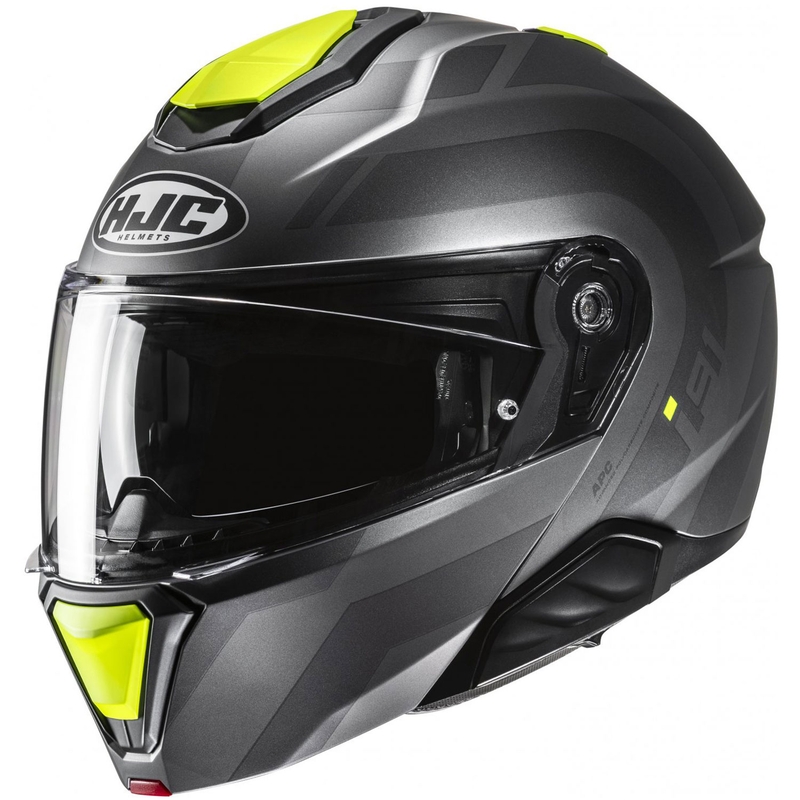 Kask Motocyklowy HJC i91 Arven MC3HSF Flip Up Szaro-Czarno-Fluo Żółty