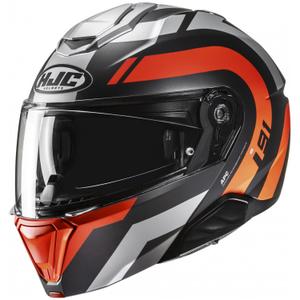 Kask motocyklowy typu flip-up HJC i91 Arven MC6HSF czarno-szaro-pomarańczowy