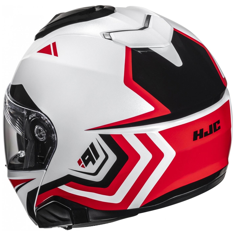Kask motocyklowy składany HJC i91 Tricus MC1 biało-czarno-czerwony