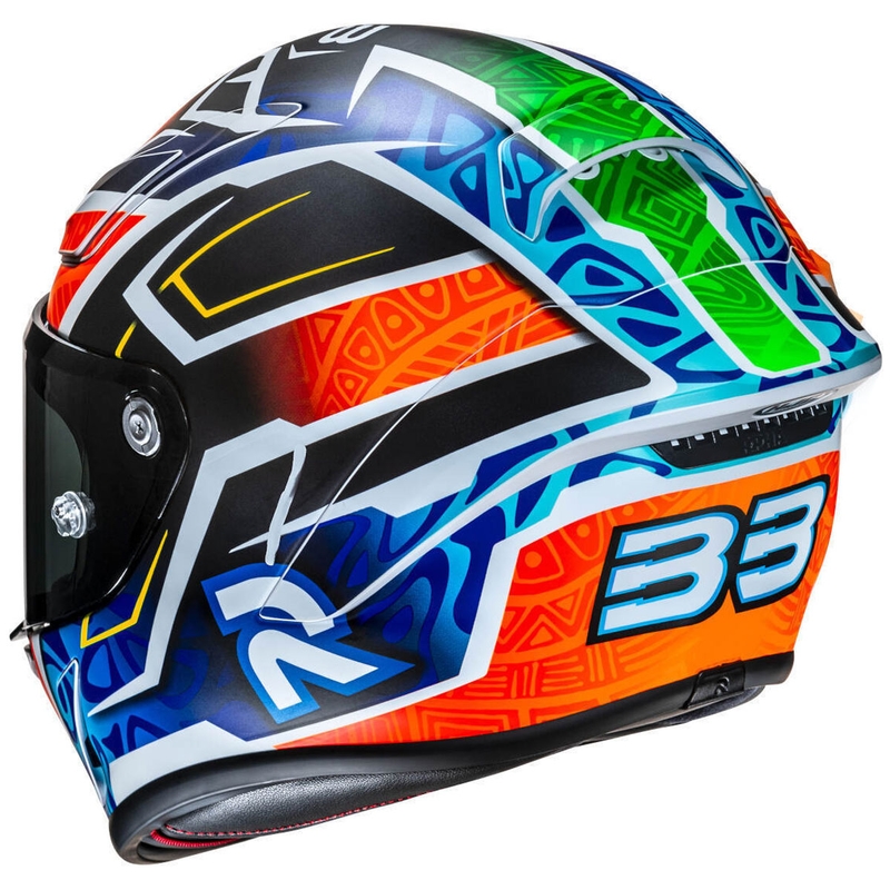 Kask motocyklowy integralny HJC RPHA 1 Binder Replica MC27SF czarno-pomarańczowo-niebieski