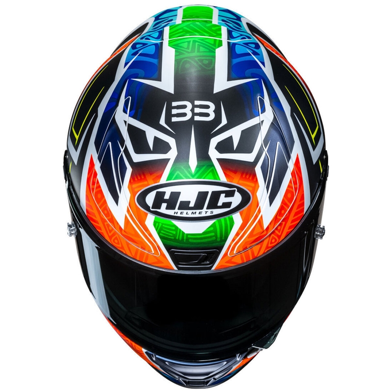 Kask motocyklowy integralny HJC RPHA 1 Binder Replica MC27SF czarno-pomarańczowo-niebieski