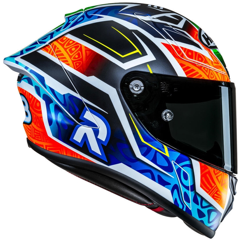 Kask motocyklowy integralny HJC RPHA 1 Binder Replica MC27SF czarno-pomarańczowo-niebieski