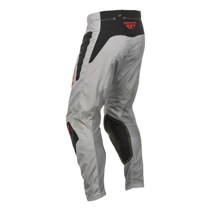 Spodnie motocrossowe FLY Racing Kinetic Sym w kolorze szaro-czerwono-czarnym
