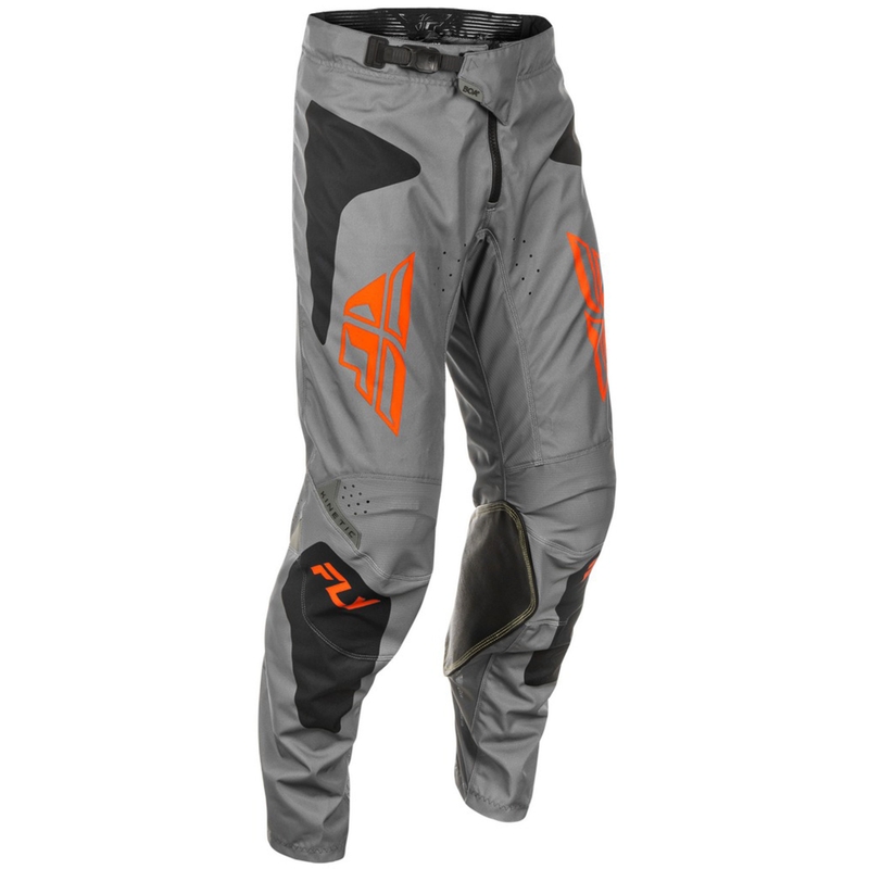 Spodnie motocrossowe FLY Racing Kinetic Sym szaro-pomarańczowo-czarne