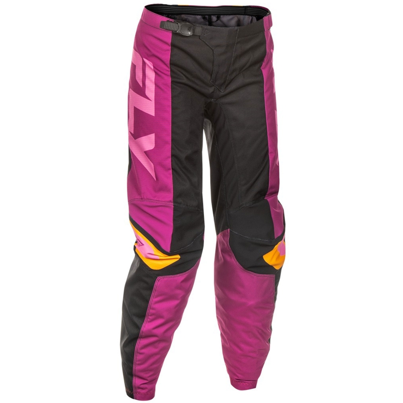 Damskie spodnie motocrossowe FLY Racing F-16 w kolorze czarno-żółtym