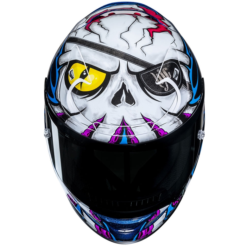 Kask motocyklowy integralny HJC RPHA 12 Kraken MC28 biało-niebiesko-czarny