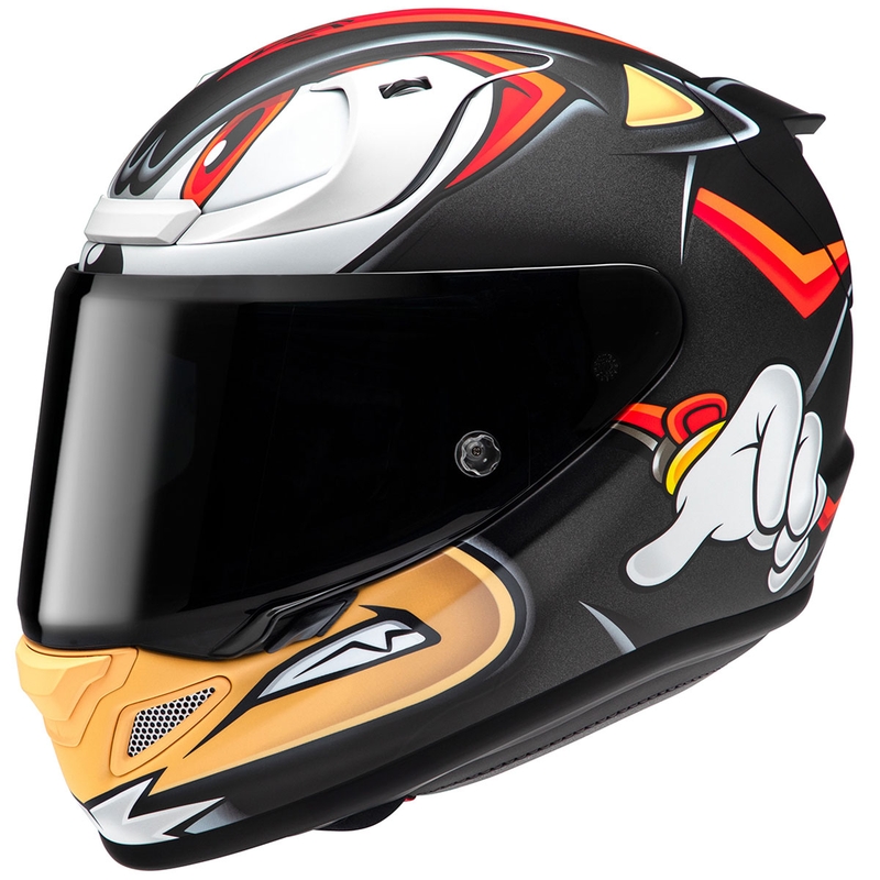 Kask motocyklowy pełny HJC RPHA 12 Shadow The Hedgehog MC1SF czarno-czerwono-pomarańczowy wyprzedaż